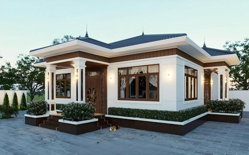 Mẫu nhà cấp 4 6x15m 3 phòng ngủ mái Nhật sang trọng