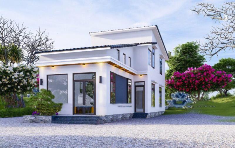 Mẫu nhà cấp 4 6x15m 3 phòng ngủ mái lệch có diện mạo ấn tượng