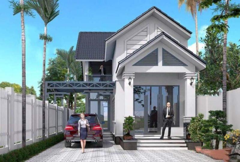 Mẫu nhà cấp 4 6x15m 3 phòng ngủ có gara để xe ô tô tiện lợi