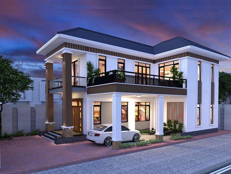 Đảm bảo các yếu tố về phong thủy khi thiết kế nhà chữ L 2 tầng 60m2