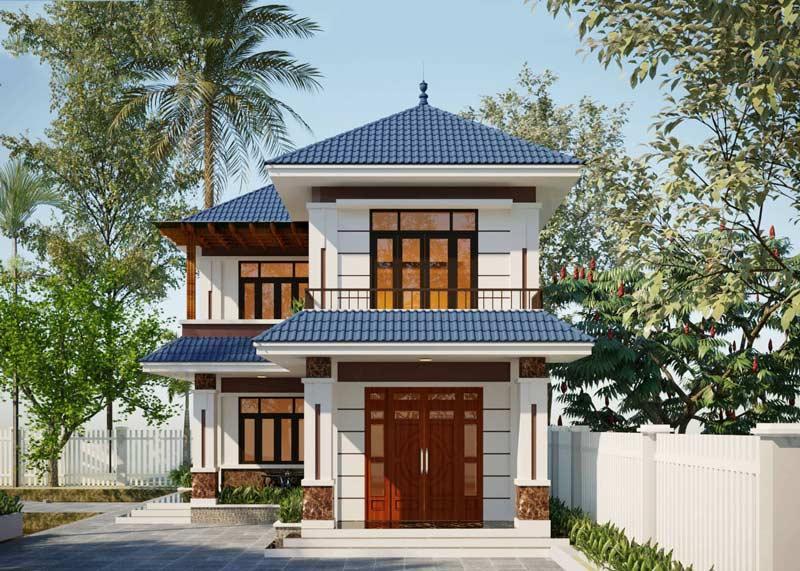 Bố trí các hệ thống cửa nhà 2 tầng chữ L 60m2 phù hợp