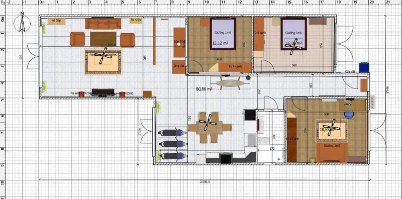 Nắm rõ bản vẽ thiết kế nhà chữ L 2 tầng 60m2 chi tiết