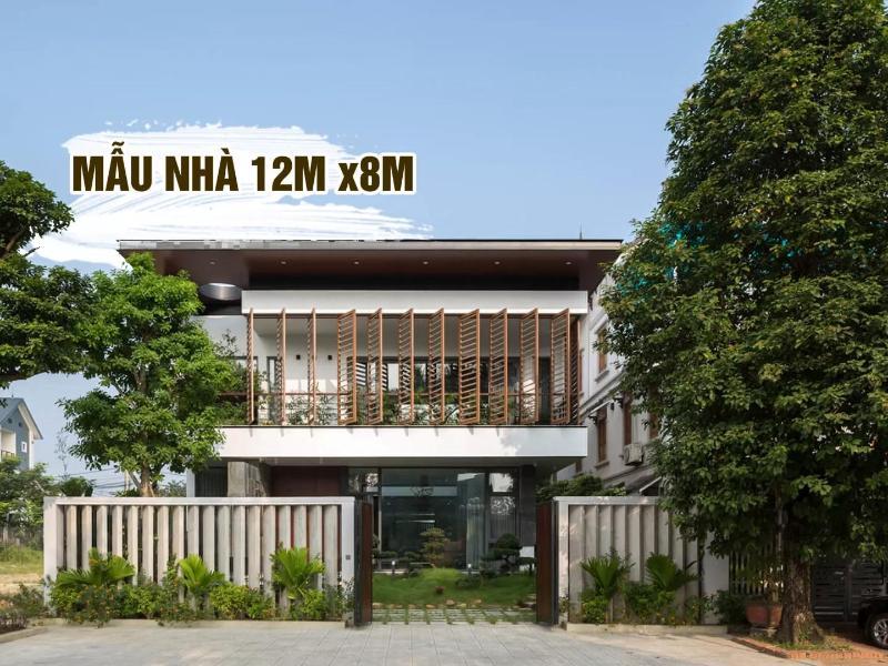 Mẫu nhà 2 tầng mặt tiền 12m sâu 8m với đầy đủ tiện nghi tiện lợi