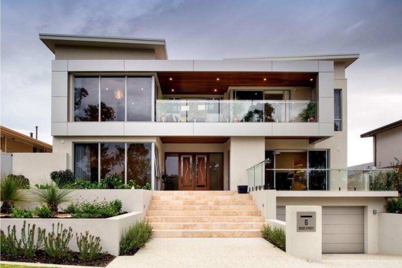 Mẫu thiết kế nhà mặt tiền 12m sâu 8m hiện đại tone màu sáng