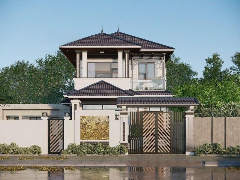 Mẫu nhà mặt tiền 8m sâu 10m mái Nhật phù hợp khí hậu và giá trị sử dụng bền lâu