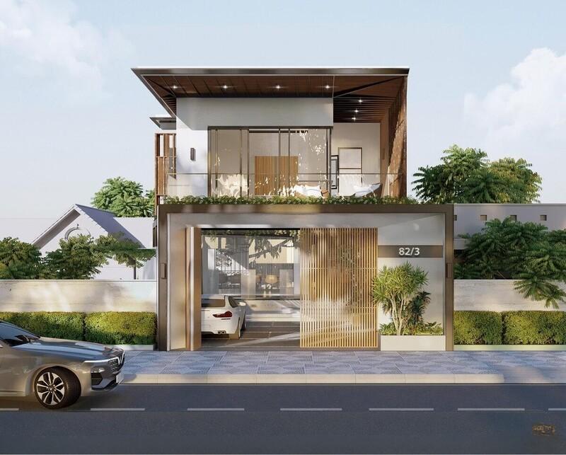 Mẫu n mặt tiền 8m sâu 10m có sân vườn mang lại trải nghiệm sống thư giãn, dễ chịu.