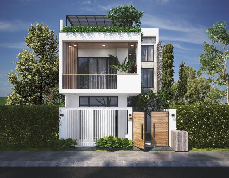 Mẫu nhà 2 tầng mặt tiền 8m sâu 10m tạo không gian sống tiện nghi và linh hoạt