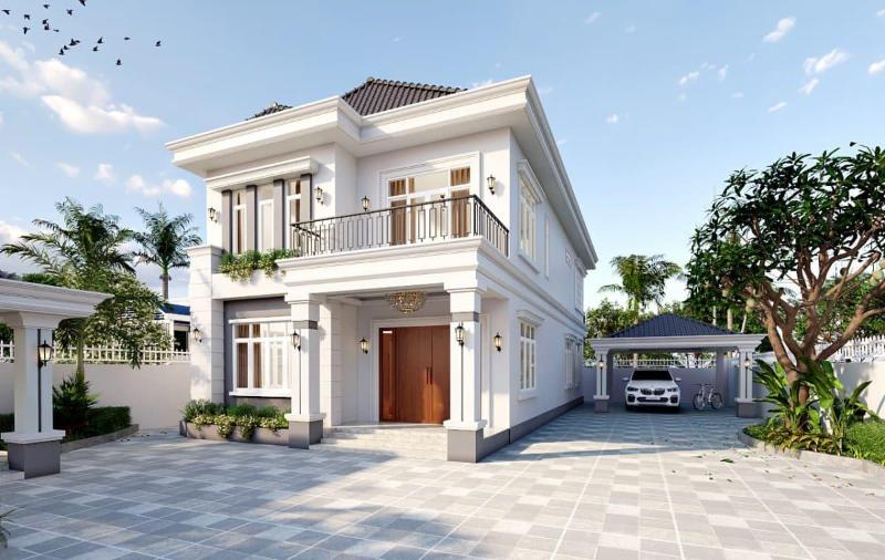 Mẫu thiết kế nhà mặt tiền 8m sâu 15m dạng biệt thự cao cấp với nhiều tiện ích