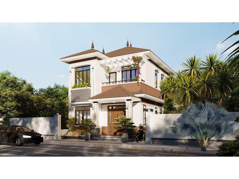 Kiến trúc nhà biệt thự mặt tiền 8m sâu 15m vô cùng độc đáo, ấn tượng