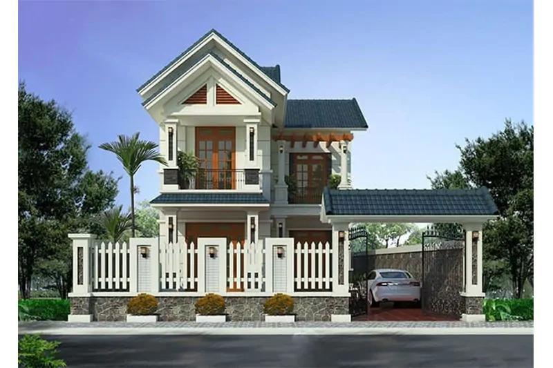 Mẫu thiết kế nhà mặt tiền 8m sâu 15m mái Thái có công dụng chống nóng và chống thấm