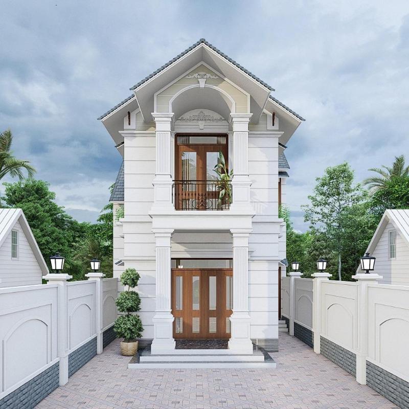 Mẫu thiết kế nhà ống 2 tầng mái Thái diện tích 5x19m sở hữu diện mạo độc đáo