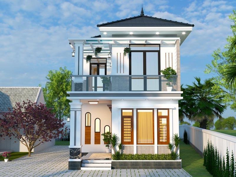 Mẫu thiết kế nhà 2 tầng rộng 7m dài 15m phù hợp với gia đình có từ 4 - 5 thành viên