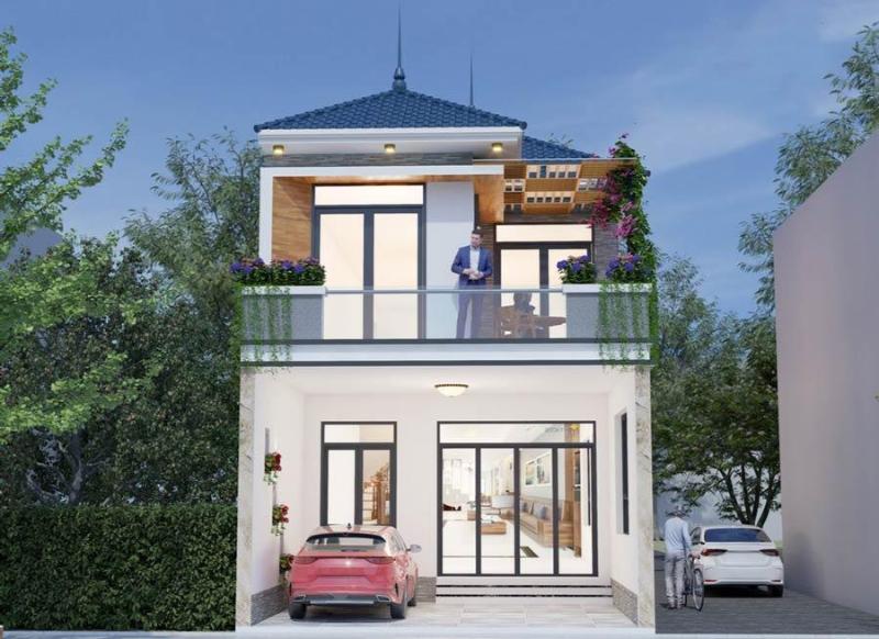 Mẫu thiết kế mặt tiền nhà rộng 7m dài 15m phong cách sang trọng