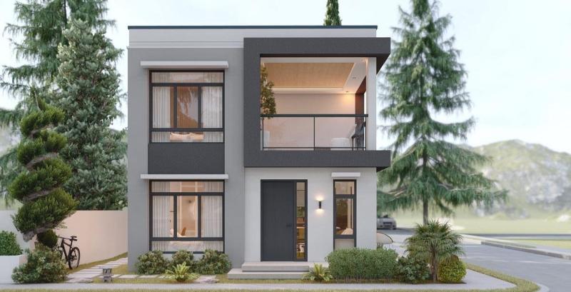 Mẫu thiết kế nhà 1 trệt 1 lầu 400 triệu phong cách hiện đại