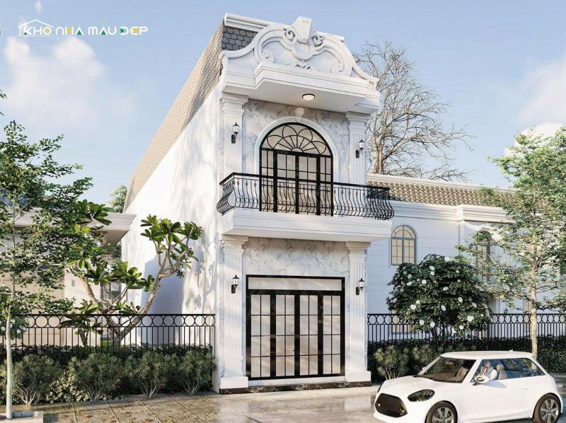 Phương án xây nhà 1 trệt 1 lầu 400 triệu tân cổ điển thu hút sự chú ý của nhiều gia chủ