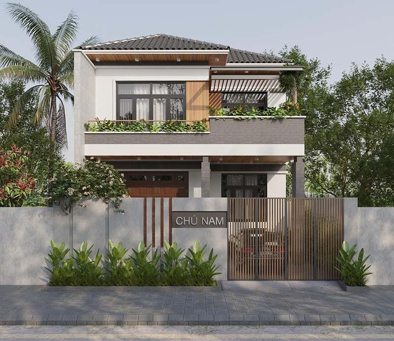 Không gian sân vườn nhà 1 trệt 1 lầu 500 triệu có nhiều tiện ích đi kèm