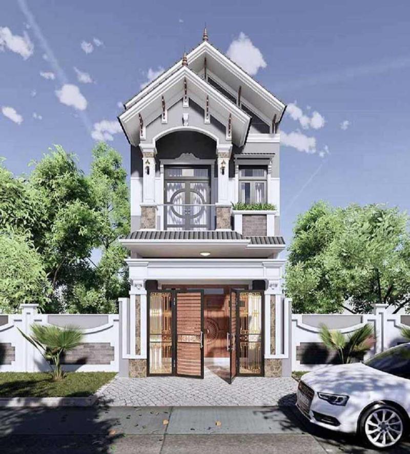 Mẫu thiết kế nhà 1 trệt 1 lầu mái Thái 500 triệu có diện mạo tinh tế, mới lạ