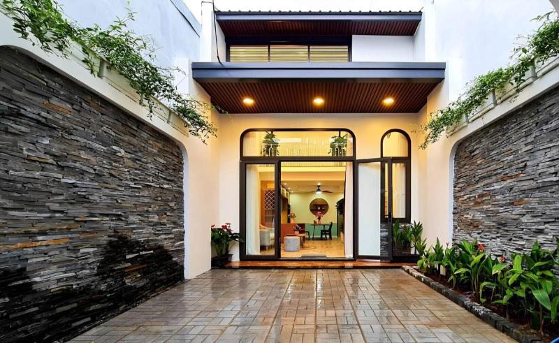 Mẫu nhà trệt đẹp được bố trí thêm gác lửng với nhiều công năng hữu ích