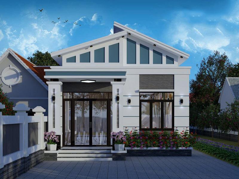 Mẫu thiết kế nhà trệt mái lệch với thẩm mỹ ấn tượng