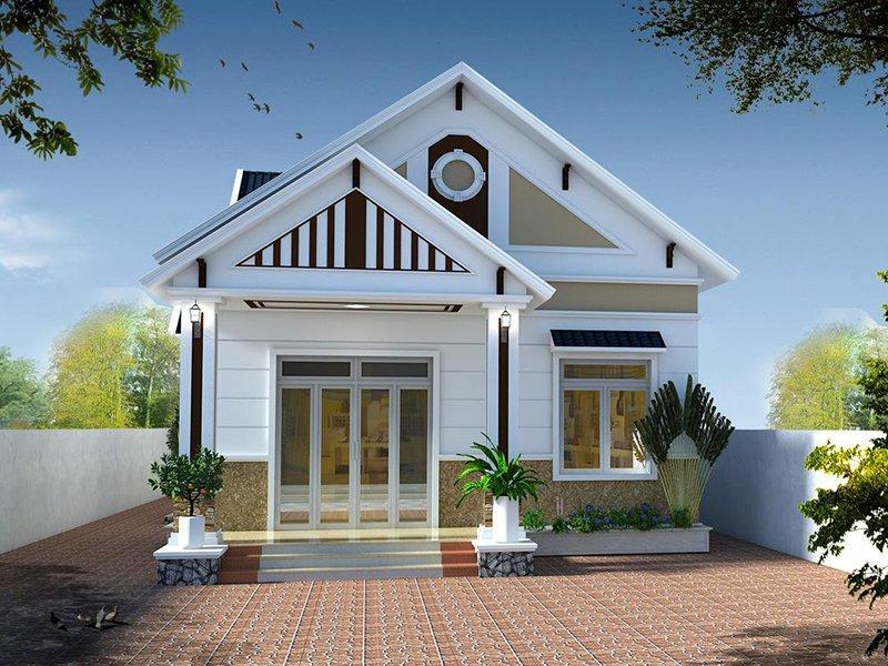 Mẫu nhà trệt mái Thái kết hợp không gian sân vườn thoáng mát