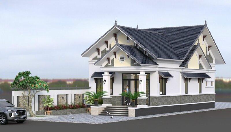 Mẫu thiết kế nhà cấp 4 4 phòng ngủ 400 triệu mái Thái đẹp, công năng tiện nghi cho gia đình đông thành viên