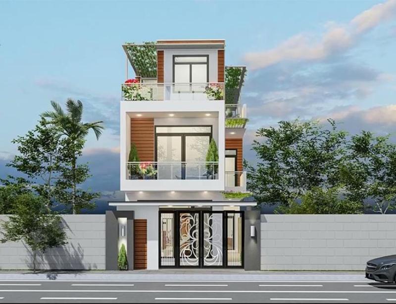 Mẫu thiết kế nhà phố 6x17m mái bằng có chi phí xây dựng rẻ