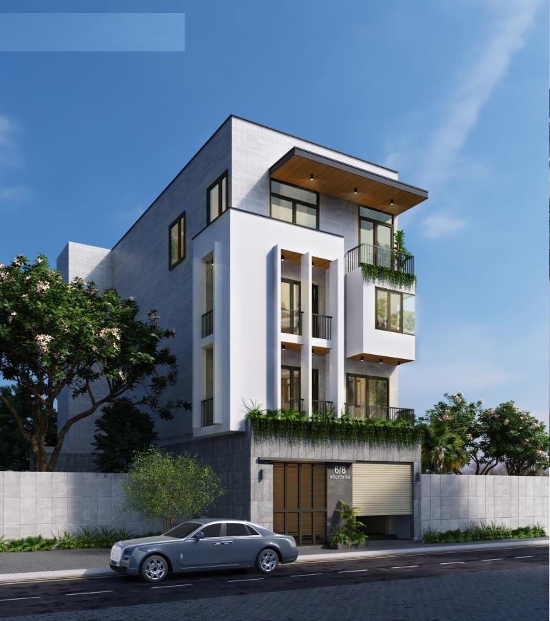 Mặt tiền nhà 6x17m gây ấn tượng với ban công tràn ngập cây xanh