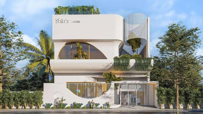 Mẫu thiết kế nhà rộng 7m dài 13m kết hợp sân vườn gần gũi với thiên nhiên