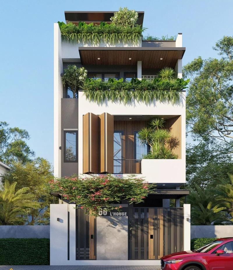 Mẫu thiết kế nhà rộng 7m dài 13m hiện đại giúp tập dụng tối đa công năng sử dụng