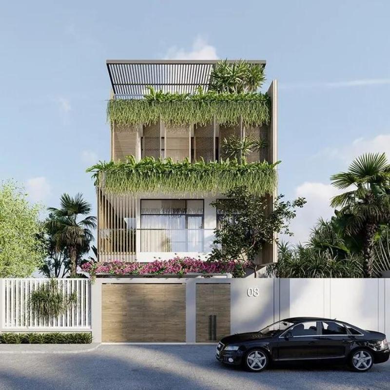 Sử dụng chủ yếu là các vật liệu hiện đại như kính, nhôm, thép… để tạo chiều sâu